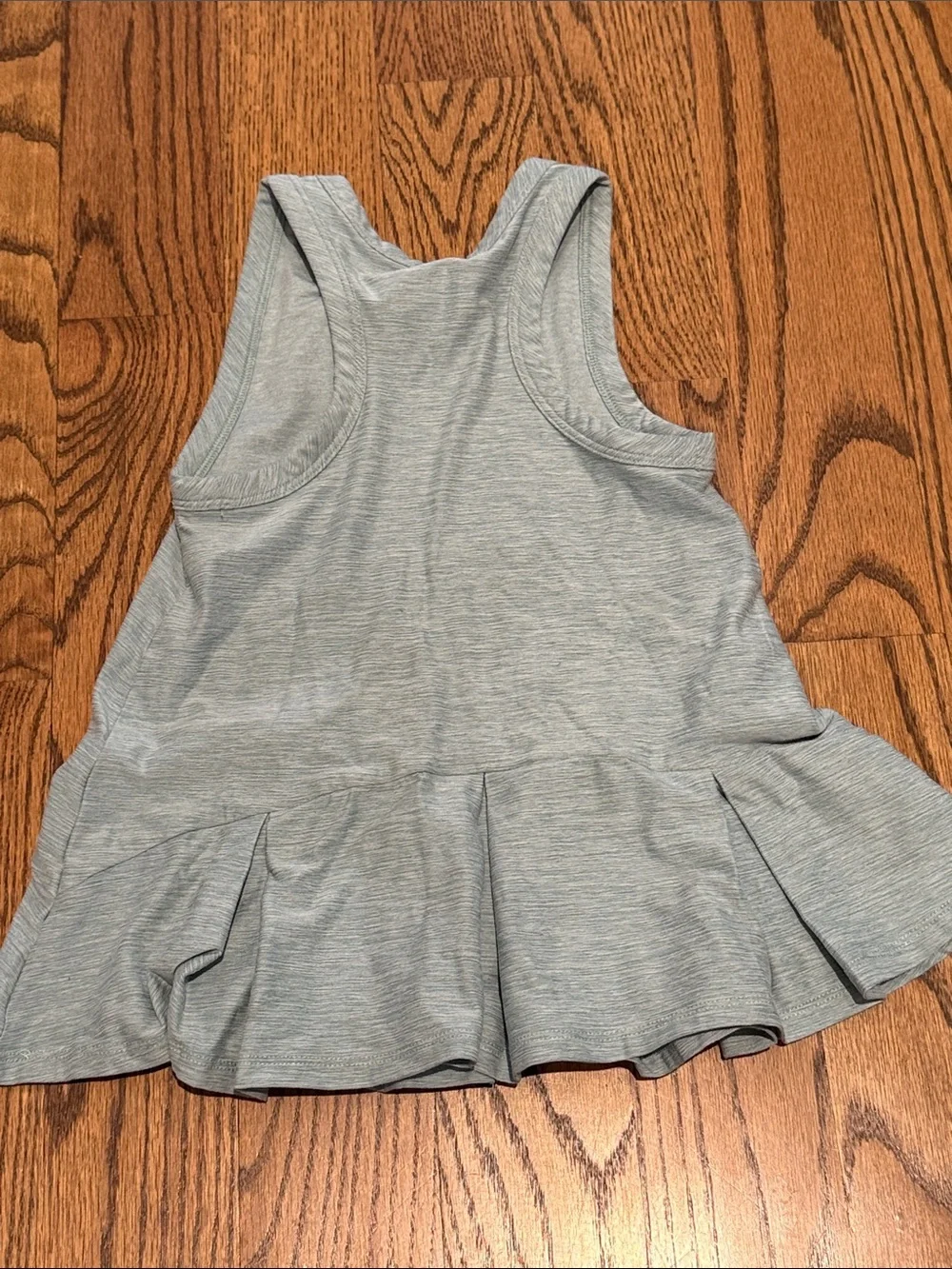 Hanna Andersson Light Green Sleeveless Peplum Tank Dress